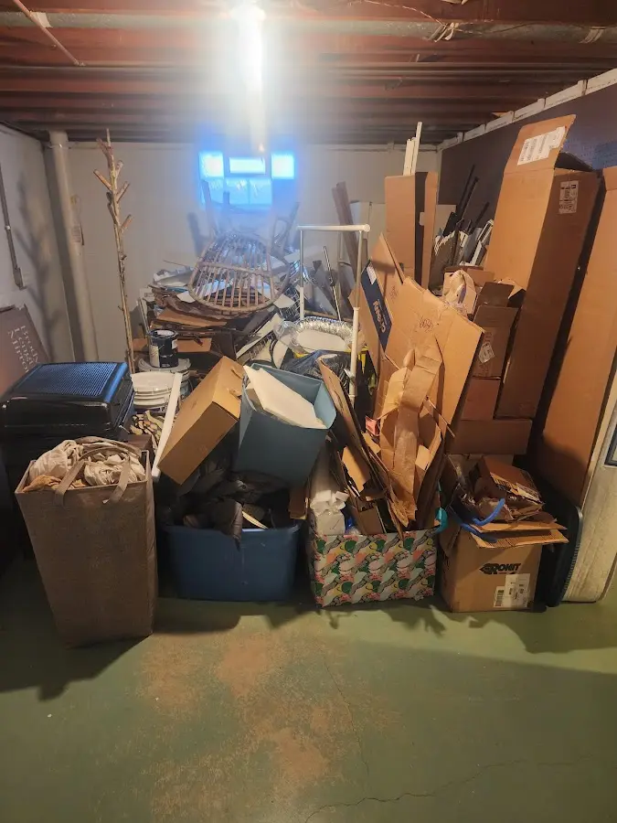 Roll-off dumpster container at job site for Concrete Dumpster Rental in German